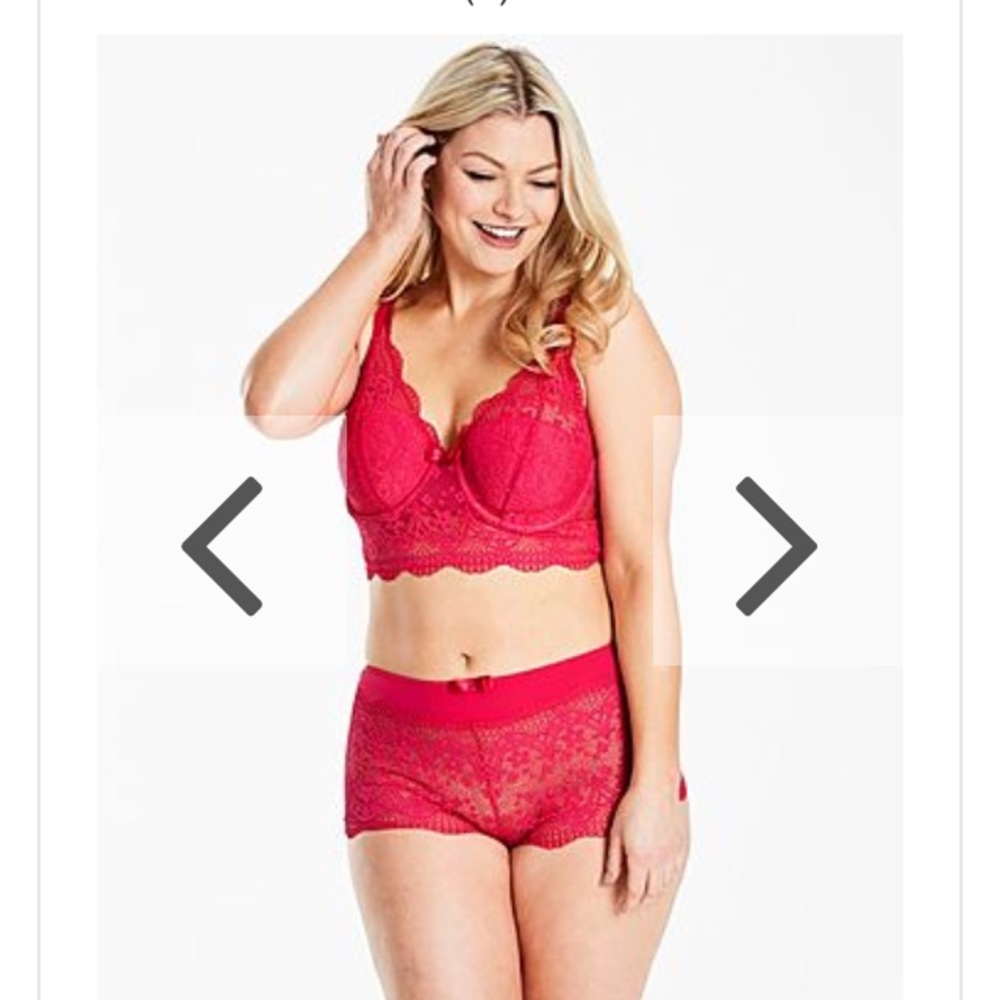 Pretty Secrets Pink Lace Longline Bralette Sz 36D